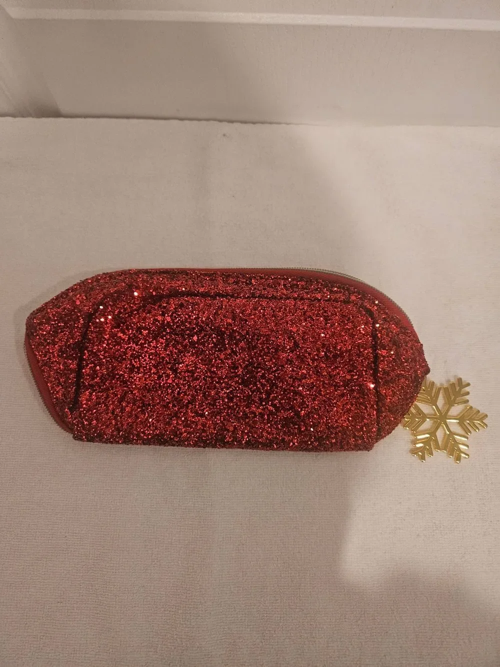 Red Glitter Zip Pouch Women’s Bag
